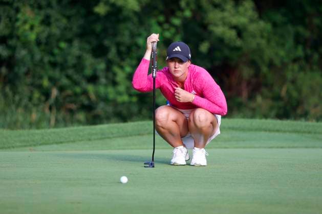 SYLVANIA, OH - JULY 15: LPGA, Golf Damen golfer Linn Grant putts on the 16th hole during the third round of the Dana Open on July 15, 2023, at Highland Meadows Golf Club in Sylvania, Ohio. (Photo by Brian Spurlock Icon Sportswire) GOLF: JUL 15 LPGA Dana Open EDITORIAL USE ONLY Icon230715055