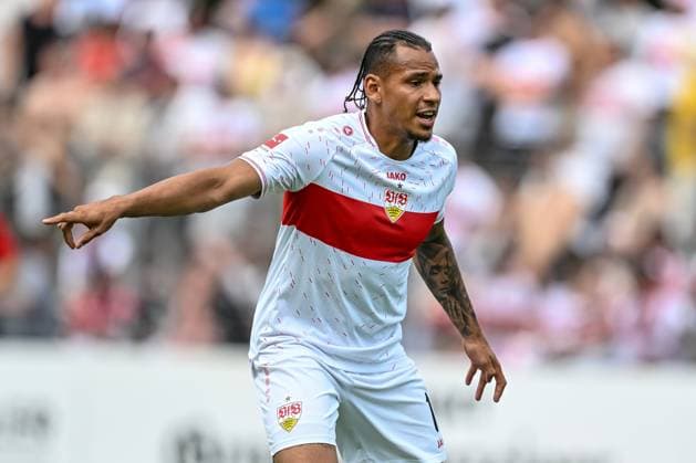 15 07 2023, Reutlingen, Germany, Stadion an der Kreuzeiche, SSV Reutlingen vs VfB Stuttgart Friendly Match, Juan Jose Perea VfB Stuttgart gestures, gestures Photo H Langer, H Langer Reutlingen Stadion an der Kreuzeiche Germany 541_ SSVVFB20230715_059 Langer-541