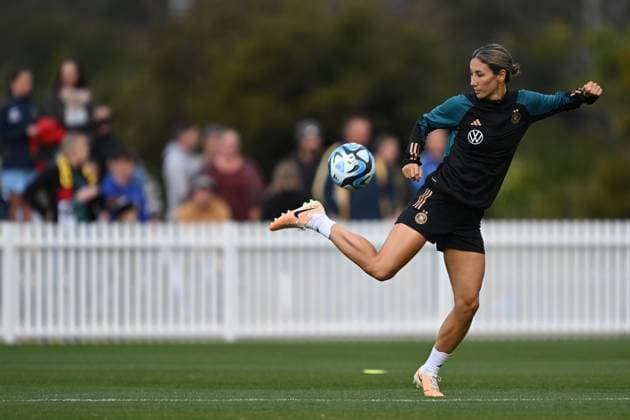 Sport Themen der Woche KW28 WWC23 GERMANY TRAINING, Germany?s Sara Doorsoun-Khajeh during an open team training session ahead of the FIFA Women?s World Cup at Central Coast Regional Sporting & Recreation Centre in Tuggerah, NSW Sunday, July 16, 2023. ( NO ARCHIVING, EDITORIAL USE ONLY, NO USE IN BOOKS WITHOUT CONSENT CENTRAL COAST NSW AUSTRALIA  Copyright: xDEANxLEWINSx 20230716001821001083 