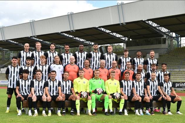 Soccer Men Oberliga Westfalen Season 2023 2024 Photo session SG Wattenscheid 09 on 16 07 2023 in Lohrheidestadion in Bochum Wattenscheid Back row f l n r Mike Lewicki SG Wattenscheid 09 , Frederik Wiebel SG Wattenscheid 09 , Blerton Muharremi SG Wattenscheid 09 , Jeffrey Malcherek SG Wattenscheid 09 , Martins Williams SG Wattenscheid 09 , Serhat Kacmaz SG Wattenscheid 09 , Dennis Lerche SG Wattenscheid 09 , Fabrizio Giuseppe Fili SG Wattenscheid 09 , Jamal El Mansoury SG Wattenscheid 09 , Marvin Schurig SG Wattenscheid 09 Middle row l to r Marco Donato Cirillo SG Wattenscheid 09 , Fynn Broos SG Wattenscheid 09 , Alexandros Dimopoulos SG Wattenscheid 09 , Quentin Weiß SG Wattenscheid 09 , Timo Keßler Team coach SG Wattenscheid 09 , Christian Britscho Coach SG Wattenscheid 09 , Ralf Brand Goalkeeper Coach SG Wattenscheid 09 , Andree Terstegge Obmann SG Wattenscheid 09 , Christopher Schröer Zeugwart SG Wattenscheid 09 , Karoj Sindi SG Wattenscheid 09 , Gianluca Cirillo SG Wattenscheid 09 , Abid Yanik SG Wattenscheid 09 Bottom row l n r Yutaro Ichimura SG Wattenscheid 09 , Eduard Renke SG Wattenscheid 09 , Arda Nebi SG Wattenscheid 09 , Tarik Ould Seltana SG Wattenscheid 09 , Daniel Dudek SG Wattenscheid 09 , Lars Holm SG Wattenscheid 09 , Ahmed Kulalic SG Wattenscheid 09 , Tom Sindermann SG Wattenscheid 09 , Ozias Newton SG Wattenscheid 09 , Nico Lucas SG Wattenscheid 09 , Tim Kaminski SG Wattenscheid 09 Lower Saxony Germany