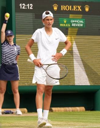 Tennis - 2023 Wimbledon Championships - Week Two - Day Fourteen - All England lawn Tennis & Racquet Club, Wimbledon - Sunday 16th Boys singles U™14 final - Mark Cuban (GBR) v Svit Suljic (SLO) Svit Suljic (SLO) 