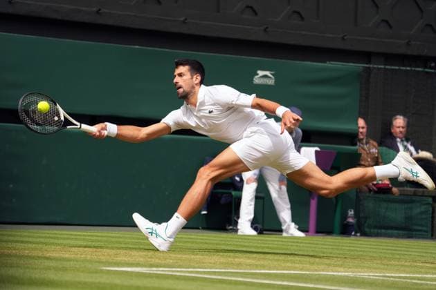Tennis - 2023 Wimbledon Championships - Week Two - Day Fourteen - All England lawn Tennis & Racquet Club, Wimbledon - Sunday 16th Mens singles final - Carlos Alcaraz (ESP) v Novak Djokovic (SRB) Novak Djokovic (SRB) 