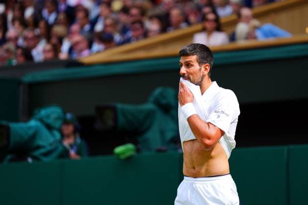 Mandatory Credit: Photo by Javier Garcia Shutterstock (14011311dl) Novak Djokovic during the Men s Singles final Wimbledon Tennis Championships, Day 14, The All England Lawn Tennis and Croquet Club, London, UK - 16 Jul 2023 Wimbledon Tennis Championships, Day 14, The All England Lawn Tennis and Croquet Club, London, UK - 16 Jul 2023  Copyright: xJavierxGarcia Shutterstockx 14011311dl