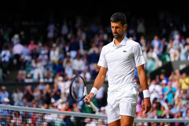 Mandatory Credit: Photo by Javier Garcia Shutterstock (14011311hb) Novak Djokovic after losing the third set during the Men s Singles final Wimbledon Tennis Championships, Day 14, The All England Lawn Tennis and Croquet Club, London, UK - 16 Jul 2023 Wimbledon Tennis Championships, Day 14, The All England Lawn Tennis and Croquet Club, London, UK - 16 Jul 2023  Copyright: xJavierxGarcia Shutterstockx 14011311hb