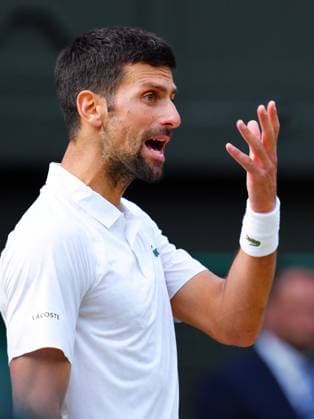 Mandatory Credit: Photo by Javier Garcia Shutterstock (14011311hx) Novak Djokovic reacts during the Men s Singles final Wimbledon Tennis Championships, Day 14, The All England Lawn Tennis and Croquet Club, London, UK - 16 Jul 2023 Wimbledon Tennis Championships, Day 14, The All England Lawn Tennis and Croquet Club, London, UK - 16 Jul 2023  Copyright: xJavierxGarcia Shutterstockx 14011311hx