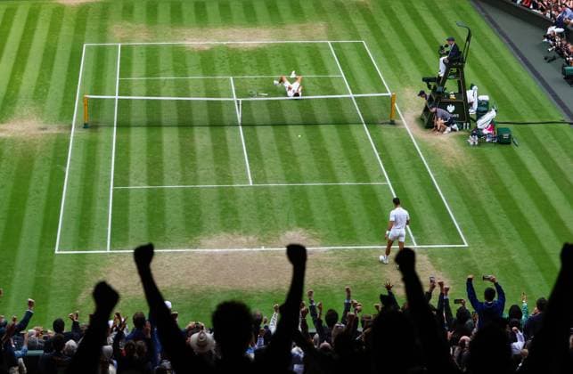 Mandatory Credit: Photo by Kieran McManus Shutterstock (14011306dl) Carlos Alcaraz wins the Mens Singles Championship at Wimbledon Beating Novak Djokovic Wimbledon Tennis Championships, Day 14, The All England Lawn Tennis and Croquet Club, London, UK - 16 Jul 2023 Wimbledon Tennis Championships, Day 14, The All England Lawn Tennis and Croquet Club, London, UK - 16 Jul 2023  Copyright: xKieranxMcManus Shutterstockx 14011306dl
