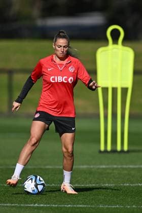 WWC23 CANADA TRAINING, Shelina Zadorsky of Canada during a team training session ahead of the FIFA Women?s World Cup at Olympic Park in Heidelberg West in Melbourne, Monday, July 17, 2023. ( NO ARCHIVING, EDITORIAL USE ONLY, NO USE IN BOOKS WITHOUT CONSENT MELBOURNE VIC AUSTRALIA  Copyright: xJOELxCARRETTx 20230717001821234122 