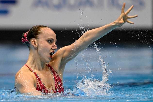 Sport Themen der Woche KW29 Sport Bilder des Tages Marlene Bojer of Germany competes in Solo Free Women Preliminary the during the 20th World Aquatics Championships at the Marine Messe Hall A in Fukuoka (Japan), July 17th, 2023. AndreaXStaccioli