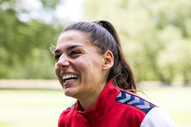 Training 1 FC Koeln women 17 07 2023 Manjou Wilde 1 FC Koeln, 7 laughing in interview Training 1 FC Koeln women Geissbockheim, 17 07 2023 Copyright: xBEAUTIFULxSPORTS Wunderlx