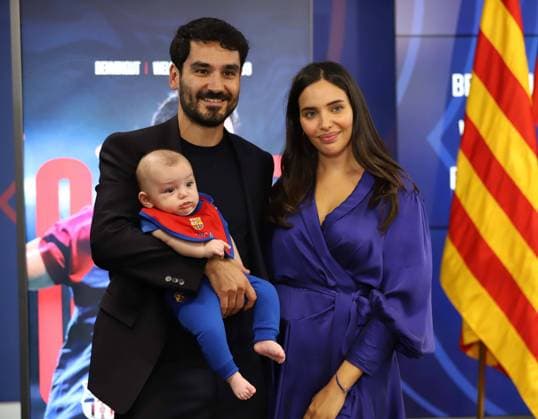 July 17, 2023, Sabadell, Barcelona, Spain: Barcelona Spain 17.07.2023 Ilkay Gundogan FC Barcelona, Barca and Sara Arfaoui girlfriend of Ilkay Gundogan (FC Barcelona) look during the new player FC Barcelona presentation Ilkay Gundogan at Ciutat Esportiva Joan Gamper on 17. July 2023 in Barcelona. Sabadell Spain - ZUMAu50_ 20230717_zsp_u50_095 Copyright: xXavixUrgelesx