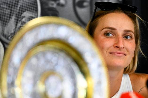 Wimbledon champion 2023 Czech tennis player Marketa Vondrousova speaks during the press conference, PK, Pressekonferenz in Prague, Czech Republic, July 18, 2023. (CTKxPhoto OndrejxDeml) CTKPhotoP2023071803288  CTKPhotoP2023071803288