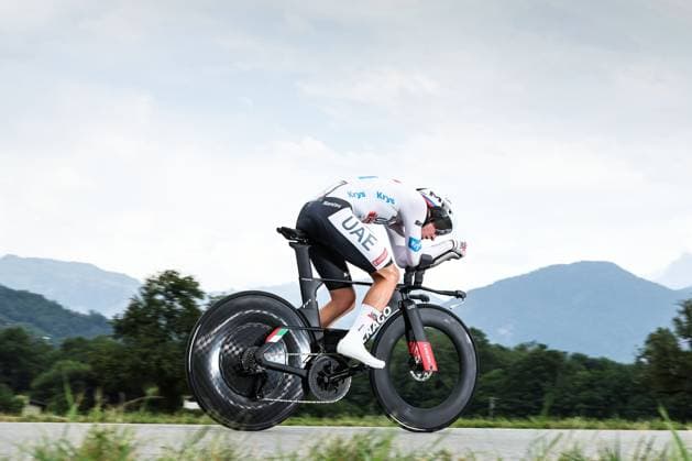 Slovenian Tadej Pogacar of UAE Team Emirates pictured in action during stage 16 of the Tour de France cycling race, an individual time trial from Passy to Combloux (22,4 km), France, Tuesday 18 July 2023. This year s Tour de France takes place from 01 to 23 July 2023. DAVIDxPINTENS  x70766265x