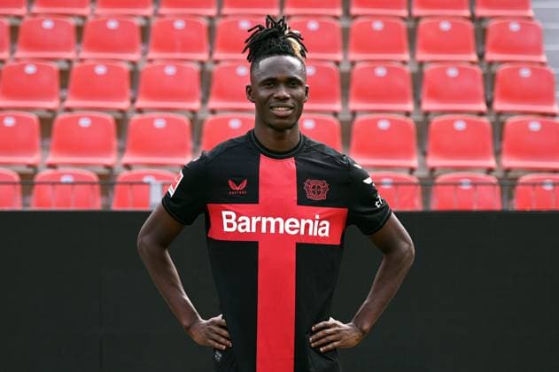 Odilon Kossounou Bayer 04 Leverkusen 1 BL, Porträttermin 2023 2024,