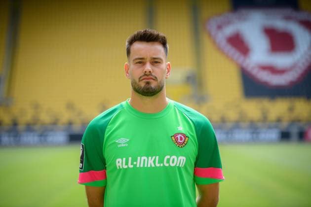 Goalkeeper Stefan Drljaca SG Dynamo Dresden 3 league, portrait date 2023 2024