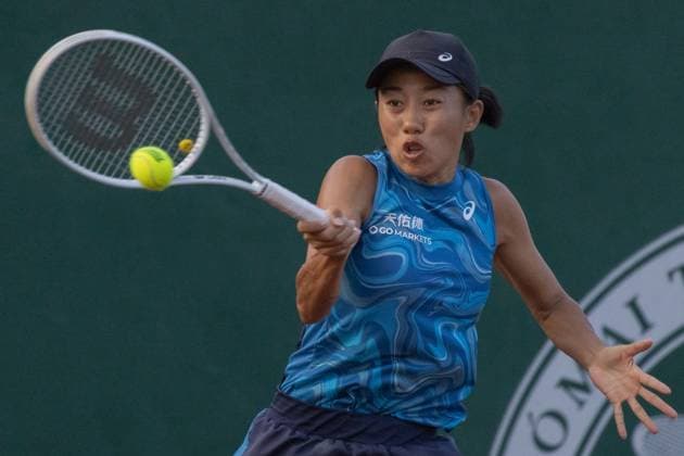 (230719) -- BUDAPEST, July 19, 2023 -- Zhang Shuai of China competes during the women s singles round of 32 match between Amarissa Toth of Hungary and Zhang Shuai of China at the WTA, Tennis Damen 250 Hungarian Grand Prix in Budapest, Hungary on July 18, 2023. (Photo by Xinhua) (SP)HUNGARY-BUDAPEST-TENNIS-WTA-HUNGARIAN GRAND PRIX-WOMEN S SINGLES AttilaxVolgyi 
