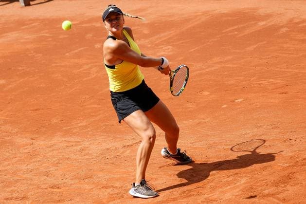 Darmstadt 19 July 2023 47 International Womens ITF W25 Singles Tennis Tournament v l , Caijsa Wilda HENNEMANN SWE playing a backhand Copyright: JoaquimxFerreira
