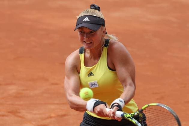 Darmstadt 19 July 2023 47 International Womens ITF W25 Singles Tennis Tournament v l , Caijsa Wilda HENNEMANN SWE playing a backhand Copyright: JoaquimxFerreira