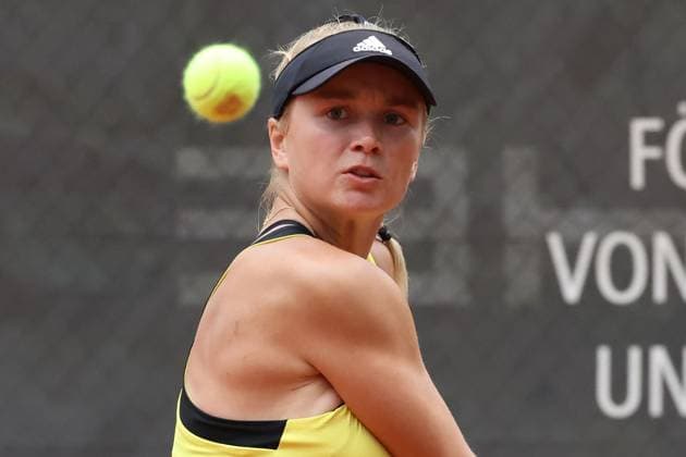 Darmstadt 19 July 2023 47 International Womens ITF W25 Singles Tennis Tournament v l , Caijsa Wilda HENNEMANN SWE playing a backhand Copyright: JoaquimxFerreira