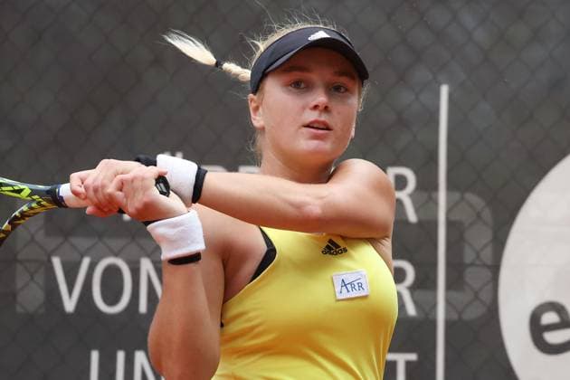 Darmstadt 19 July 2023 47 International Womens ITF W25 Singles Tennis Tournament v l , Caijsa Wilda HENNEMANN SWE playing a backhand Copyright: JoaquimxFerreira