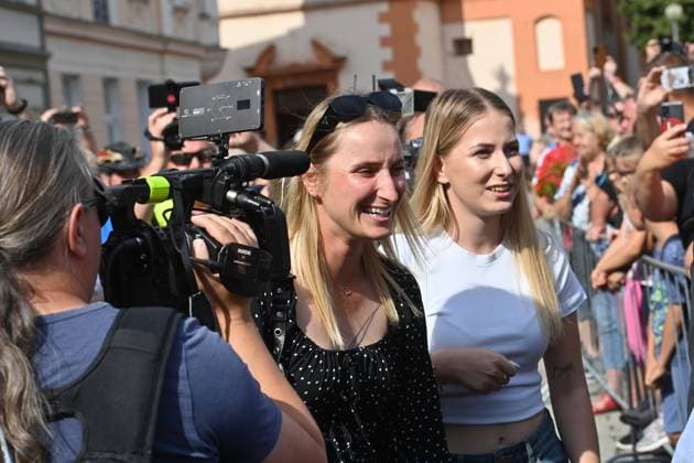 Wimbledon winner 2023 Czech tennis player Marketa Vondrousova visits Sokolov, her hometown, to meet town officials and public, Czech Republic, July 19, 2023. (CTKxPhoto SlavomirxKubes) CTKPhotoP2023071906937  CTKPhotoP2023071906937
