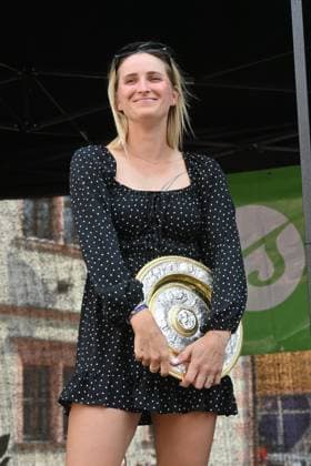 Wimbledon winner 2023 Czech tennis player Marketa Vondrousova visits Sokolov, her hometown, to meet town officials and public, Czech Republic, July 19, 2023. (CTKxPhoto SlavomirxKubes) CTKPhotoP2023071906961  CTKPhotoP2023071906961