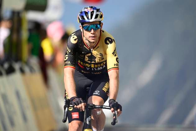 COURCHEVEL, FRANCE - JULY 19 : Van Aert Wout (BEL) of Jumbo-Visma during stage 17 of the 110th edition of the Tour de France 2023 cycling race, a stage of 166 kms with start in Saint-Gervais Mont Blanc and finish in Courchevel on July 19, 2023 in Courchevel, France, 19 07 2023 ( Motordriver Kenny Verfaillie - Tour de France 2023 - Stage 17 PhotoNews Panoramic 