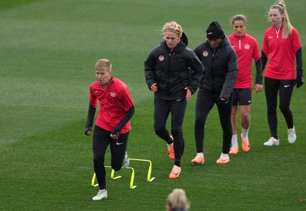 July 20, 2023, Melbourne, Australia: Canadas Quinn runs during a training session ahead of the FIFA Women s World Cup in Melbourne, Australia, Thursday, July 20, 2023. Canada News - July 20, 2023  - ZUMAc35_ 20230720_zaf_c35_003 Copyright: xScottxBarbourx