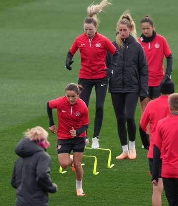 July 20, 2023, Melbourne, Australia: Canadas Jessie Fleming runs during a training session ahead of the FIFA Women s World Cup in Melbourne, Australia, Thursday, July 20, 2023. Canada News - July 20, 2023  - ZUMAc35_ 20230720_zaf_c35_021 Copyright: xScottxBarbourx