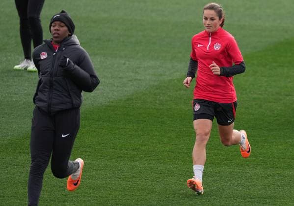July 20, 2023, Melbourne, Australia: Canada™s Jessie Fleming runs during a training session ahead of the FIFA Women s World Cup in Melbourne, Australia, Thursday, July 20, 2023. Canada News - July 20, 2023  - ZUMAc35_ 20230720_zaf_c35_022 Copyright: xScottxBarbourx