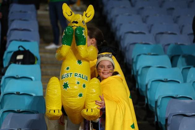 20th July 2023; Stadium Australia, Sydney, NSW, Australia: FIFA Womens World Cup Group B Football, Australia versus Republic of Ireland; Australia fan with the Aussie Kangaroo  ActionPlus12532656 KevinxManning