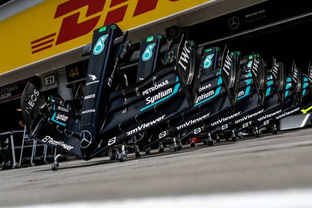 Mercedes AMG F1 W14 E Performanc front wings, F1 Grand Prix of Hungary at Hungaroring on July 20, 2023 in Budapest, Hungary Photo by HOCH ZWEI Budapest Hungary