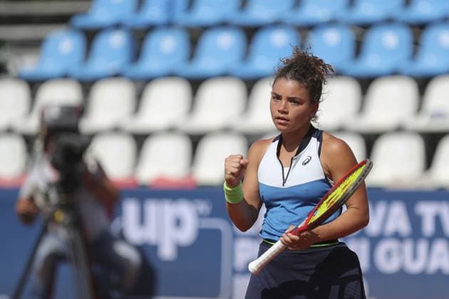 Jasmine Paolini celebrates the point scored against Dayana Yastremska at the Palermo Open Ladies WTA, Tennis Damen 250 during WTA 250 Palermo Ladies Open, Tennis Internationals in Palermo, Italy, July 20 2023  Copyright: xMassimilianoxCarnabuci IPAxSportx xx 0 IPA_IPA39320012