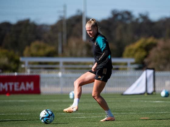 Janina Minge Germany on the ball, AUS, training DFB womens national team Germany, FIFA Womens World Cup Australia 2023, 21 07 2023 AUS, training DFB womens national team Germany, FIFA Womens World Cup Australia 2023, 21 07 2023 Tuggerah Copyright: xEibner-Pressefoto Memmlerx EP_MMR