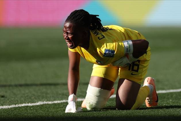 Mandatory Credit: Photo by Isabel Infantes Shutterstock (14016156ai) Melbourne, Australia, July 21st 2023: Nigeria s goalkeeper Chiamaka Nnadozie reacts during the 2023 FIFA Womens World Cup football match between Nigeria and Canada at Rectangular Stadium in Melbourne, Australia.(Isabel Infantes Shutterstock) Nigeria Women v Canada Women, FIFA Women s World Cup, Group B, Football, Melbourne Rectangular Stadium, Melbourne. Australia - 21 Jul 2023 Editorial use only Nigeria Women v Canada Women, FIFA Women s World Cup, Group B, Football, Melbourne Rectangular Stadium, Melbourne. Australia - 21 Jul 2023 Editorial use only  Copyright: xIsabelxInfantes Shutterstockx 14016156ai