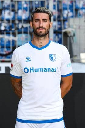 Cristiano Piccini 1 FC Magdeburg,2 2 football Bundesliga portrait appointment 2023 2024 official photo appointment 1 FC Magdeburg in the MDCC Arena in Magdeburg portrait, portrait,single image,Germany, football, men,GER,20 07 2023 Christian Schroedter