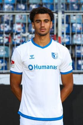 Jamie Lawrence 1 FC Magdeburg,5 2 football Bundesliga portrait appointment 2023 2024 official photo appointment 1 FC Magdeburg in the MDCC Arena in Magdeburg portrait,portrait,single picture,Germany,football,men,GER,20 07 2023 Christian Schroedter