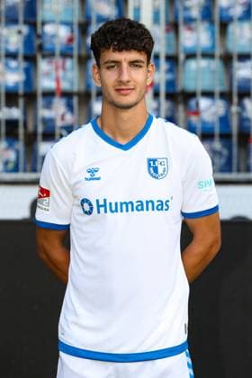 Daniel Elfadli 1 FC Magdeburg,6 2 football Bundesliga portrait appointment 2023 2024 official photo appointment 1 FC Magdeburg in the MDCC Arena in Magdeburg portrait, portrait,single image,Germany, football, men,GER,20 07 2023 Christian Schroedter