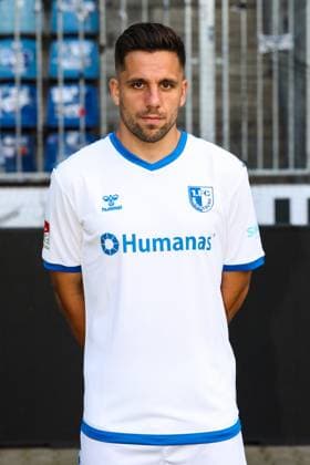 Ahmet Arslan 1 FC Magdeburg,8 2 football Bundesliga portrait appointment 2023 2024 official photo appointment 1 FC Magdeburg in the MDCC Arena in Magdeburg portrait, portrait,single image,Germany, football, men,GER,20 07 2023 Christian Schroedter
