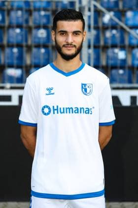 Mohammed El Hankouri 1 FC Magdeburg,11 2 football Bundesliga portrait appointment 2023 2024 official photo appointment 1 FC Magdeburg in the MDCC Arena in Magdeburg portrait, portrait,single image,Germany, football, men,GER,20 07 2023 Christian Schroedter