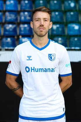 Connor Krempicki 1 FC Magdeburg,13 2 football Bundesliga portrait appointment 2023 2024 official photo appointment 1 FC Magdeburg in the MDCC Arena in Magdeburg portrait, portrait,single image,Germany, football, men,GER,20 07 2023 Christian Schroedter