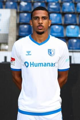 Xavier Amaechi 1 FC Magdeburg,20 2 football Bundesliga portrait appointment 2023 2024 official photo appointment 1 FC Magdeburg in the MDCC Arena in Magdeburg portrait, portrait,single image,Germany, football, men,GER,20 07 2023 Christian Schroedter