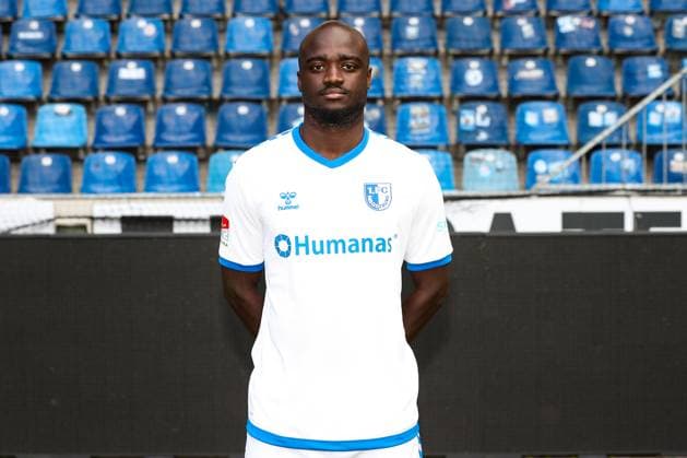 Amara Conde 1 FC Magdeburg,29 2 football Bundesliga portrait appointment 2023 2024 official photo appointment 1 FC Magdeburg in the MDCC Arena in Magdeburg portrait, portrait,single image,Germany, football, men,GER,20 07 2023 Christian Schroedter