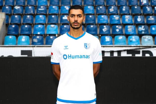 Tarek Chahed 1 FC Magdeburg,34 2 football Bundesliga portrait appointment 2023 2024 official photo appointment 1 FC Magdeburg in the MDCC Arena in Magdeburg portrait, portrait,single image,Germany, football, men,GER,20 07 2023 Christian Schroedter
