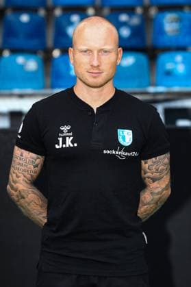 Athletic trainer Jannik Kirchenkamp 1 FC Magdeburg 2 Football Bundesliga portrait appointment 2023 2024 official photo appointment 1 FC Magdeburg in the MDCC Arena in Magdeburg portrait, portrait,single image,Germany, football, men,GER,20 07 2023 Christian Schroedter