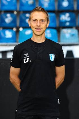 Physiotherapist Zacharias Flore 1 FC Magdeburg 2 Football Bundesliga portrait appointment 2023 2024 official photo appointment 1 FC Magdeburg in the MDCC Arena in Magdeburg portrait, portrait,single image,Germany, football, men,GER,20 07 2023 Christian Schroedter