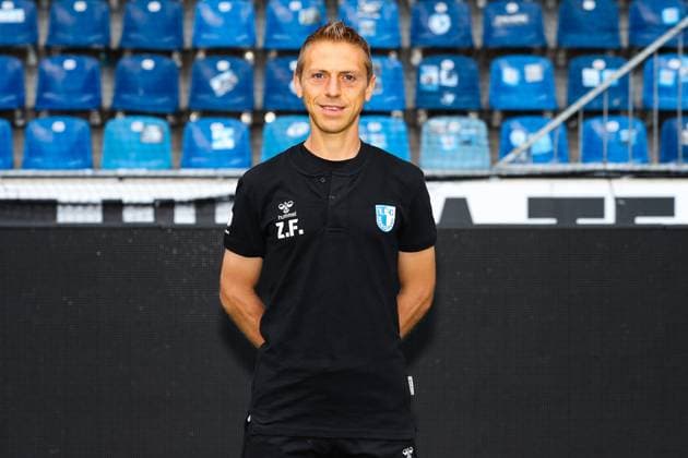 Physiotherapist Zacharias Flore 1 FC Magdeburg 2 Football Bundesliga portrait appointment 2023 2024 official photo appointment 1 FC Magdeburg in the MDCC Arena in Magdeburg portrait, portrait,single image,Germany, football, men,GER,20 07 2023 Christian Schroedter