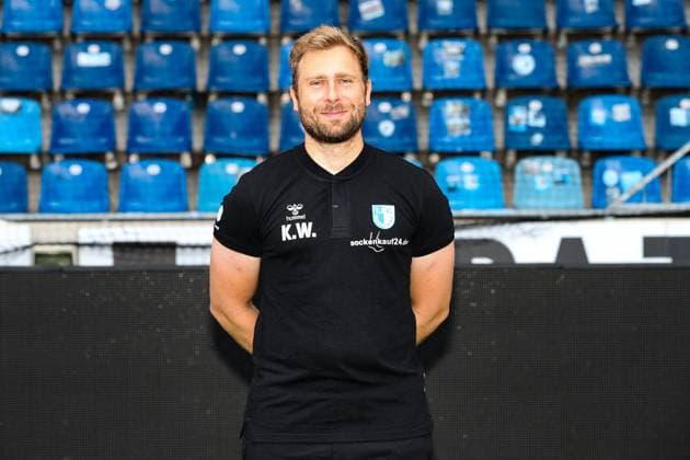 video analyst Kevin Waliczek 1 FC Magdeburg 2 football Bundesliga portrait appointment 2023 2024 official photo appointment 1 FC Magdeburg in the MDCC Arena in Magdeburg portrait, portrait,single image,Germany, football, men,GER,20 07 2023 Christian Schroedter