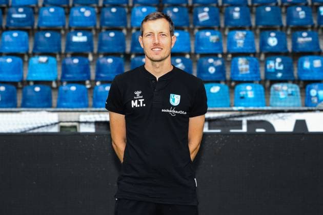 Goalkeeper coach Matthias Tischer 1 FC Magdeburg 2 Football Bundesliga portrait appointment 2023 2024 official photo appointment 1 FC Magdeburg in the MDCC Arena in Magdeburg portrait, portrait,single image,Germany, football, men,GER,20 07 2023 Christian Schroedter