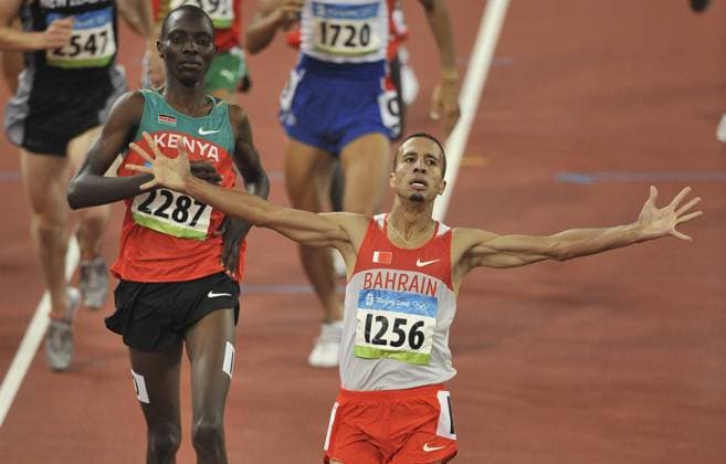 Beijing 2008 Olympic Games, Olympische Spiele, Olympia, OS - Men s 1500m Final Bahrain s Rashid Ramzi wins the Men s 1500m Final of the 2008 Beijing Olympic Games Day 11 at the Bird s Nest National Stadium in Beinjing, China on August 19, 2008. Photo by Gouhier-Hahn-Nebinger Cameleon ABACAPRESS.COM Beijing China  Copyright: xGouhier-Hahn-Nebinger ABACAx 161256_021 Gouhier-Hahn-Nebinger ABACAx 161256_021