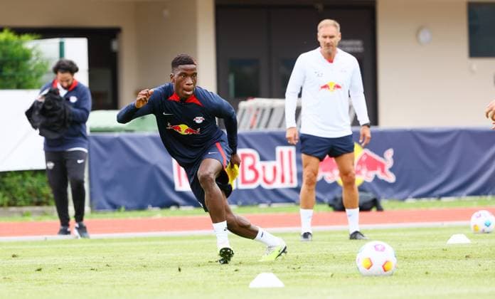 RB Leipzig Italy training camp Bruneck, 21 07 2023, Sportpark Reiperting Reischach, Football, RB Leipzig GER Bundesliga training camp in South Tyrol Italy , In the picture Ilaix Moriba RB Leipzig , Picture Point